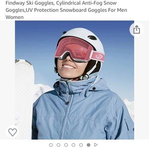 Findway Ski Goggles, Cylindrical Anti-Fog Snow
Goggles,UV Protection